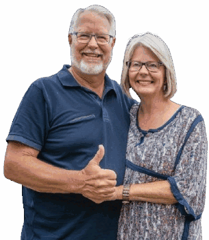 Happy homeowners on new deck